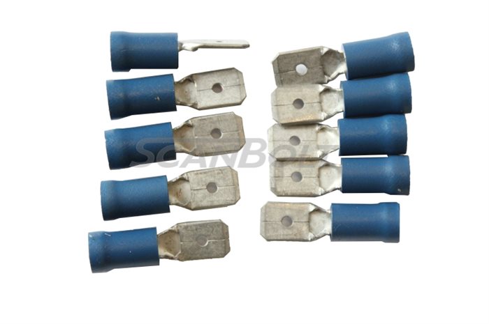 Flachstecker blau 6,3 mm, 10 Stück