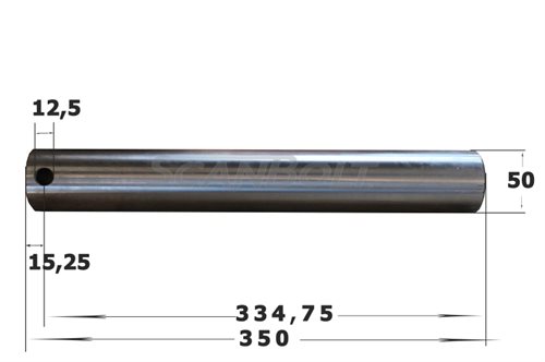 50X350 mm. Bolzen ohne Schmierung