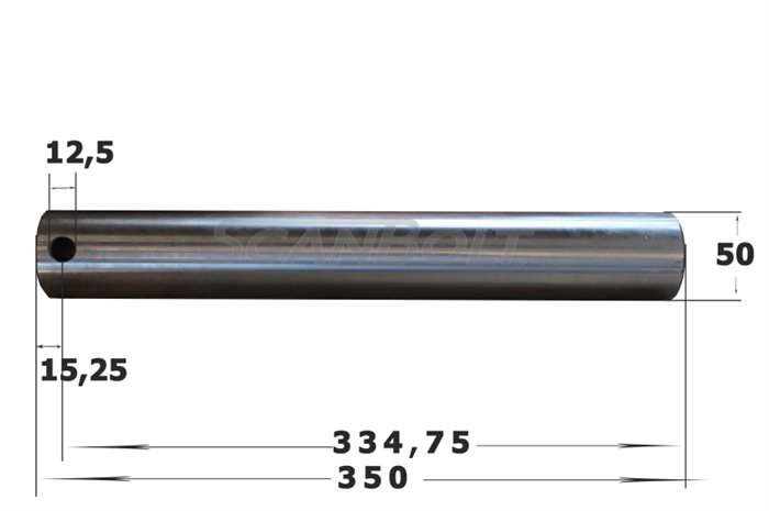 50X350 mm. Bolzen ohne Schmierung