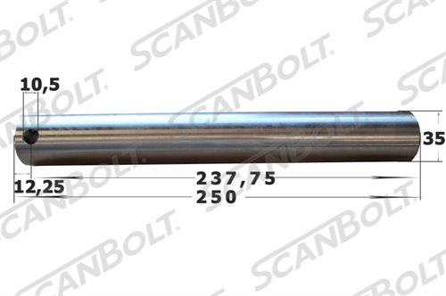 35X250 mm. Bolzen ohne Schmierung